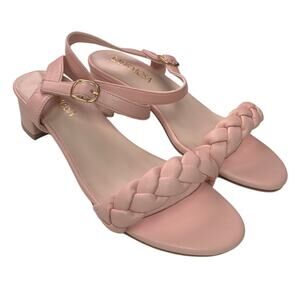 New Laurmosa Girls Size 4 Pink 1" Heels Open Round Toe Ankle Strap Shoes